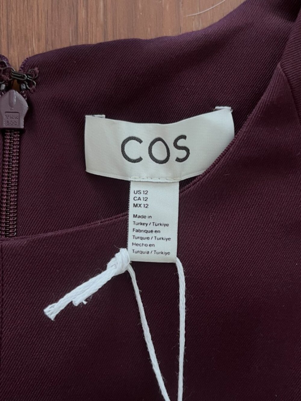 COS CAPE-SHOULDER MIDI DRESS SIZE 12 *NEW WITH TAGS* - Picture 5 of 7